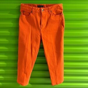 Boston Proper Womens Neon Orange Cropped Jeans Stretch Denim Size 8 RN 90674